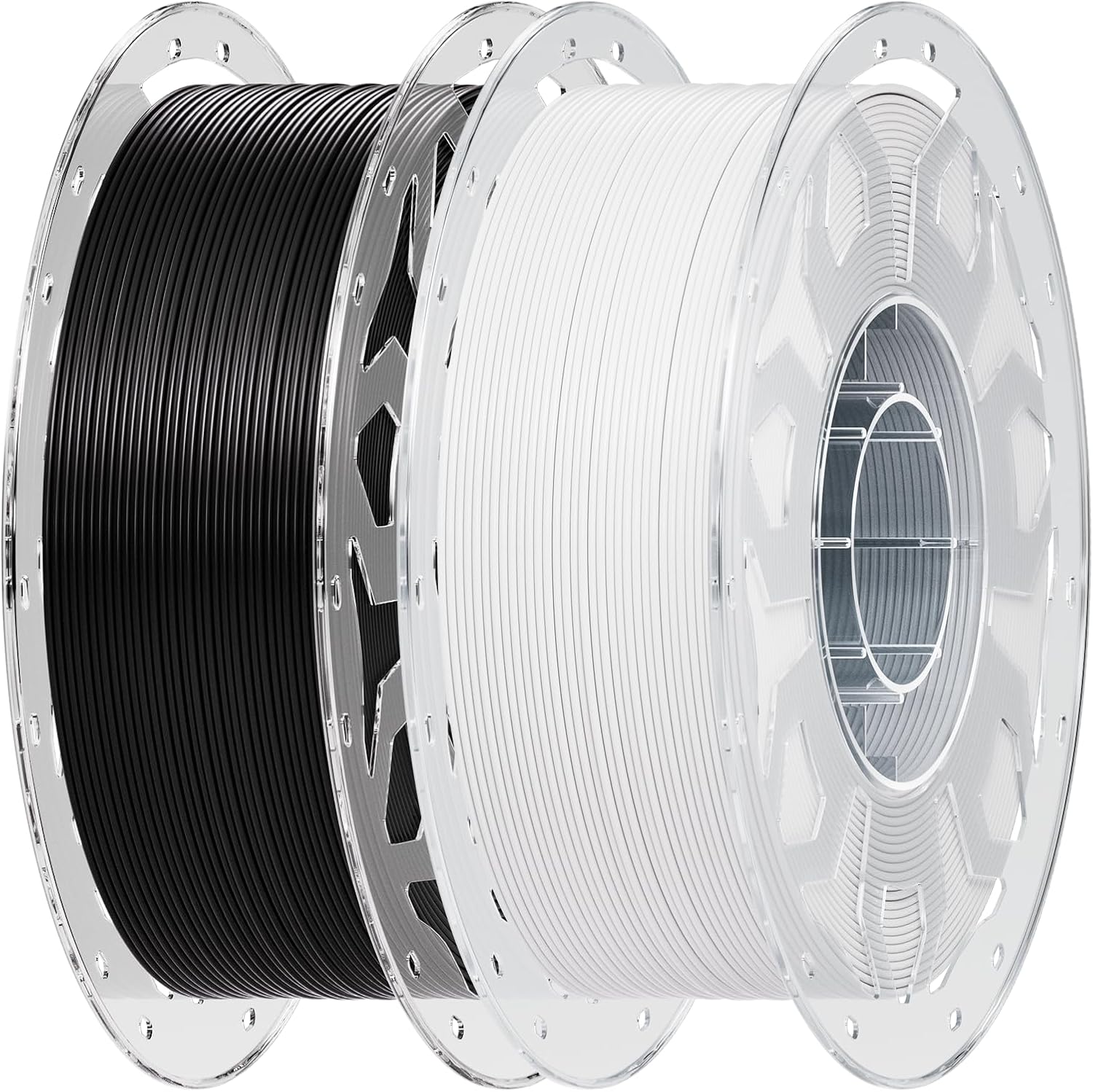 Creality 2 kg Black & White PLA 1.75mm Filament, 3D Printer Filament Bundle, 1.0kg (2.2lbs) Spool, Enhanced Toughness No Warp, Accuracy ±0.03mm Printing Filament, for 3D Printers