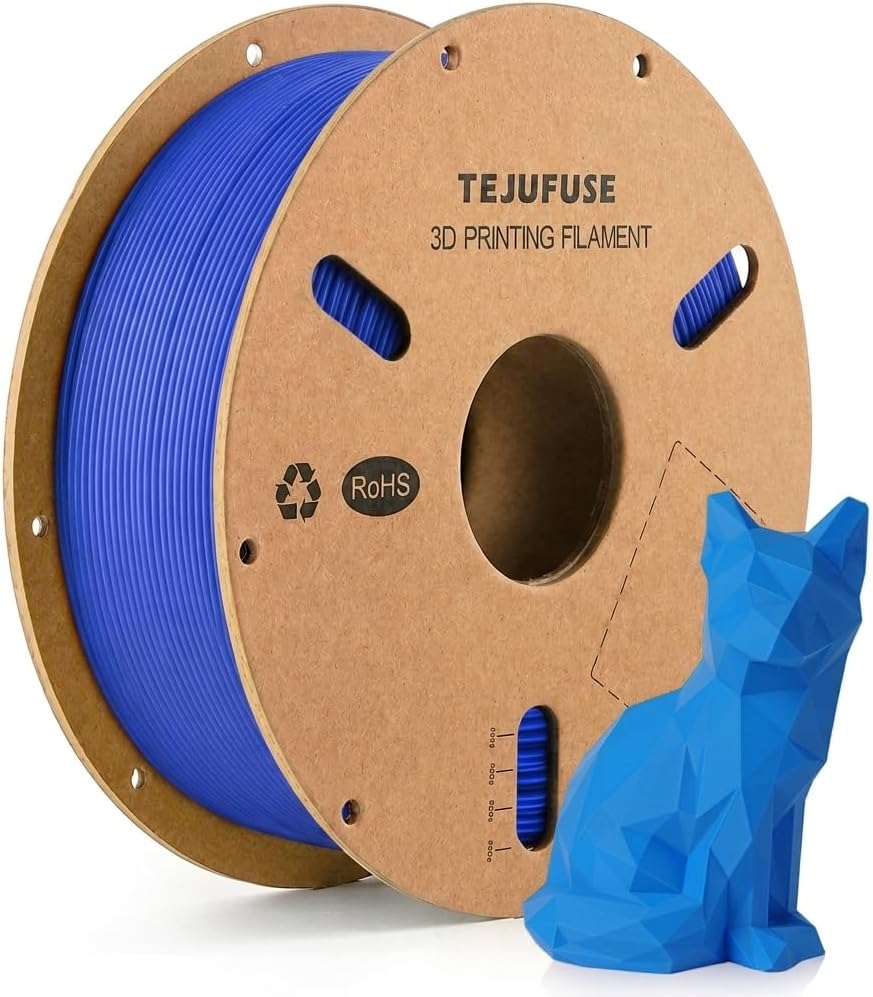 PLA 3D Printer Filament 1.75mm, Blue, 1kg (2.2lbs), Neatly Wound for Smooth Feeding, Toughened PLA for Stronger Prints, ±0.03mm Dimensional Accuracy, Vacuum Sealed, Fits Most FDM Printers
